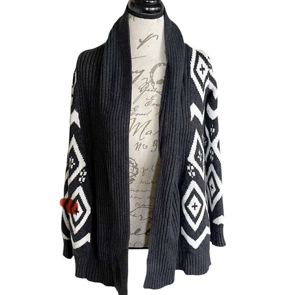 Old Navy Womens Cardigan Open Sz Small Open Tribal Aztec Bohemian Boho Geometry - Picture 11 of 11